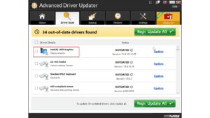 Advanced Driver Updater - Intel UHD Graphics