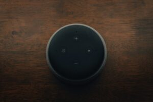 Amazon Echo Dot smart speaker representing Alexa device on a home network