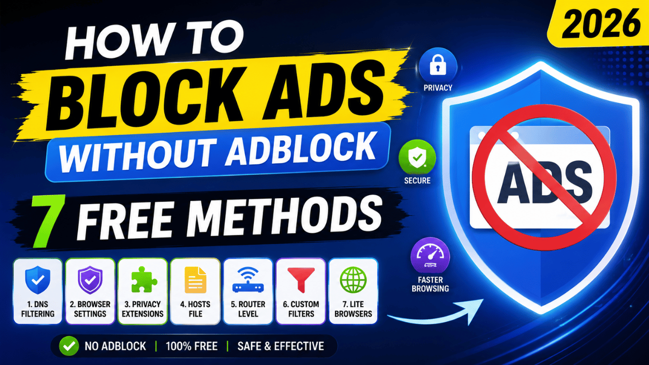 How to Block Ads Without AdBlock – 7 Free Methods That Actually Work (2026)